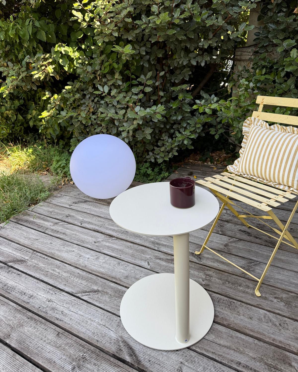 OUTDOOR-BEISTELLTISCH 40/40/Metall Beige Venturina - Beige, Metall (40/40/50cm) - Beliani