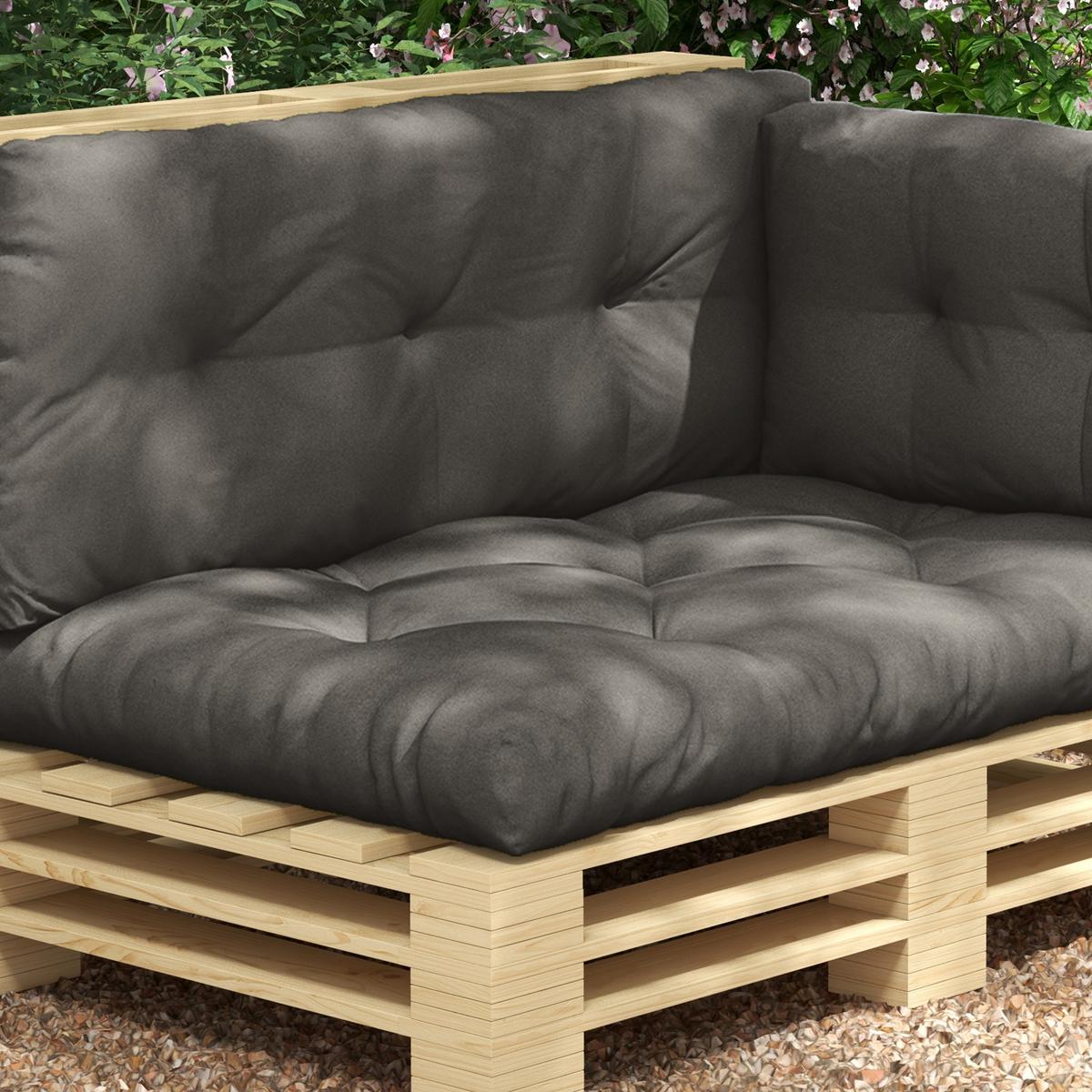 SITZKISSEN, Polyester, Dunkelgrau - Dunkelgrau, Kunststoff (80/12/120cm) - Outsunny