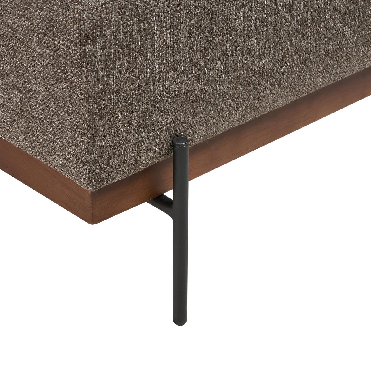 3-SITZER-ECKSOFA braun rechtsseitig Mariferd - Dunkelbraun/Schwarz, Textil (316/146cm) - Beliani
