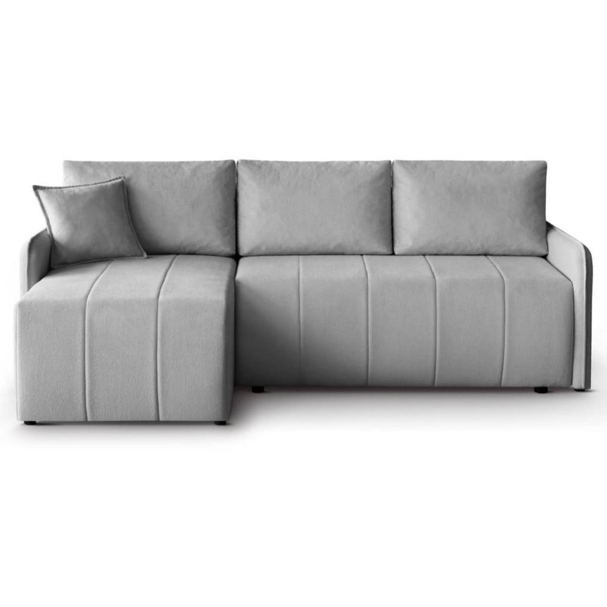 ECKSCHLAFSOFA Capri grau - Schwarz/Grau, Kunststoff/Textil (223/156cm) - Beautysofa
