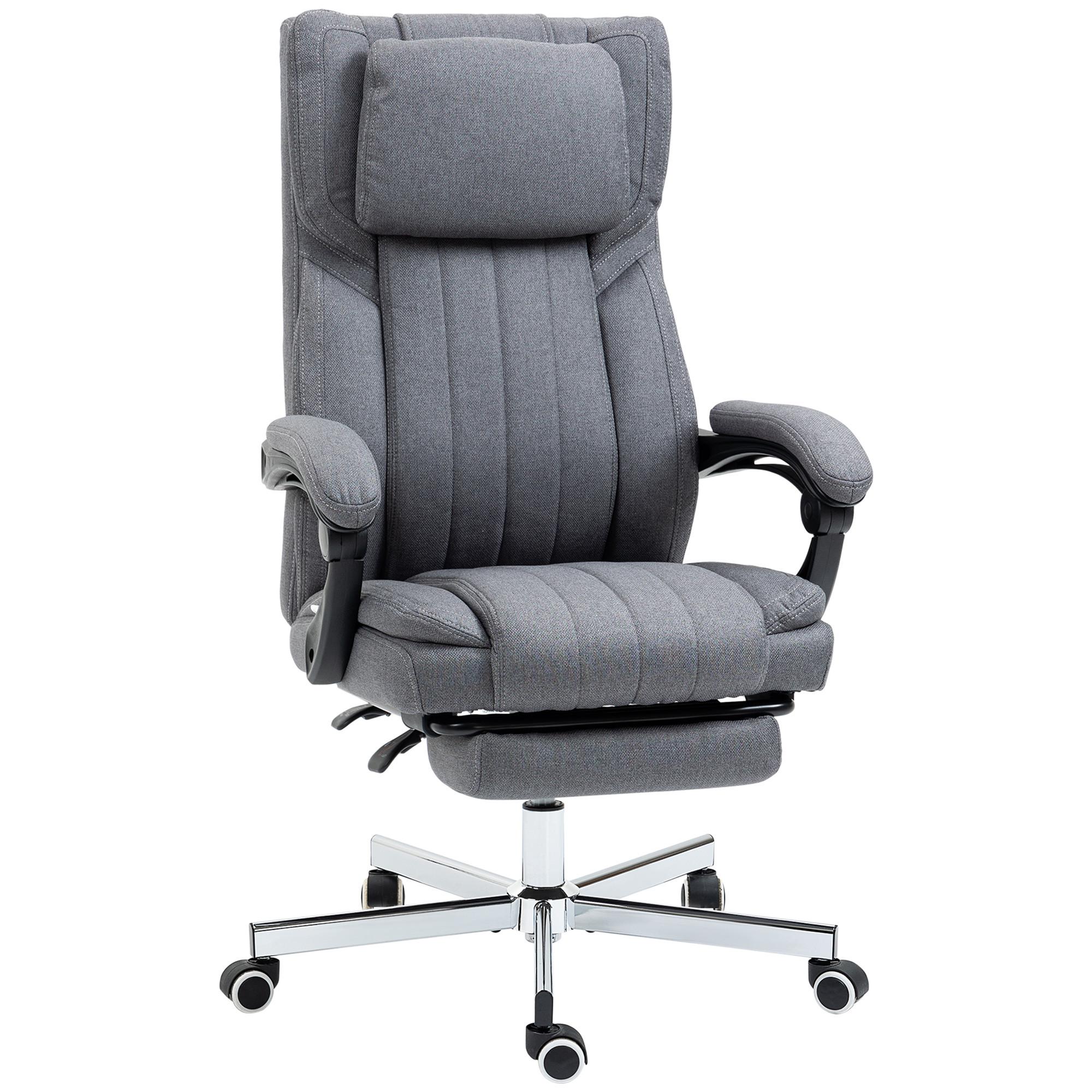 BÜROSTUHL mit Massagefunktion, Grau - Grau, Kunststoff (61/118/65cm) - Vinsetto