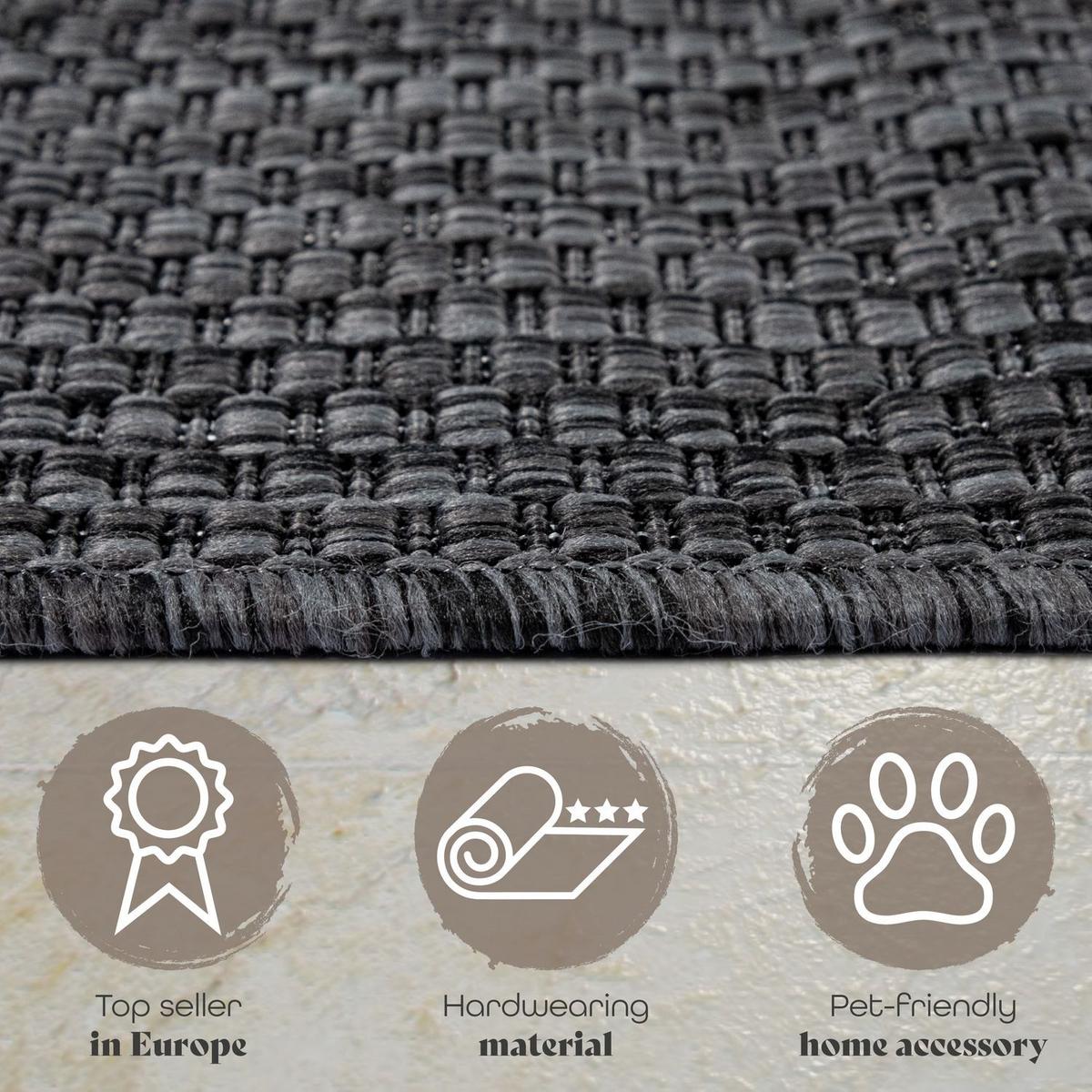 OUTDOORTEPPICH Anthrazit 80 x 250 cm - Anthrazit, Kunststoff (80/250cm) - TT Home