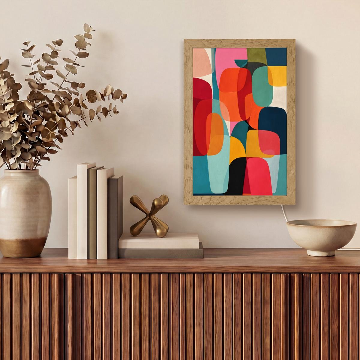 WANDLEUCHTE Formen - Bunt - Abstrakt - Flugzeuge 20x30 cm - Multicolor, Holzwerkstoff (20/30/8cm) - OnlyWow