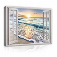 LEINWANDBILDER Strand Meer Modern 120x80 - Multicolor, Holzwerkstoff (120/80cm) - Wallarena