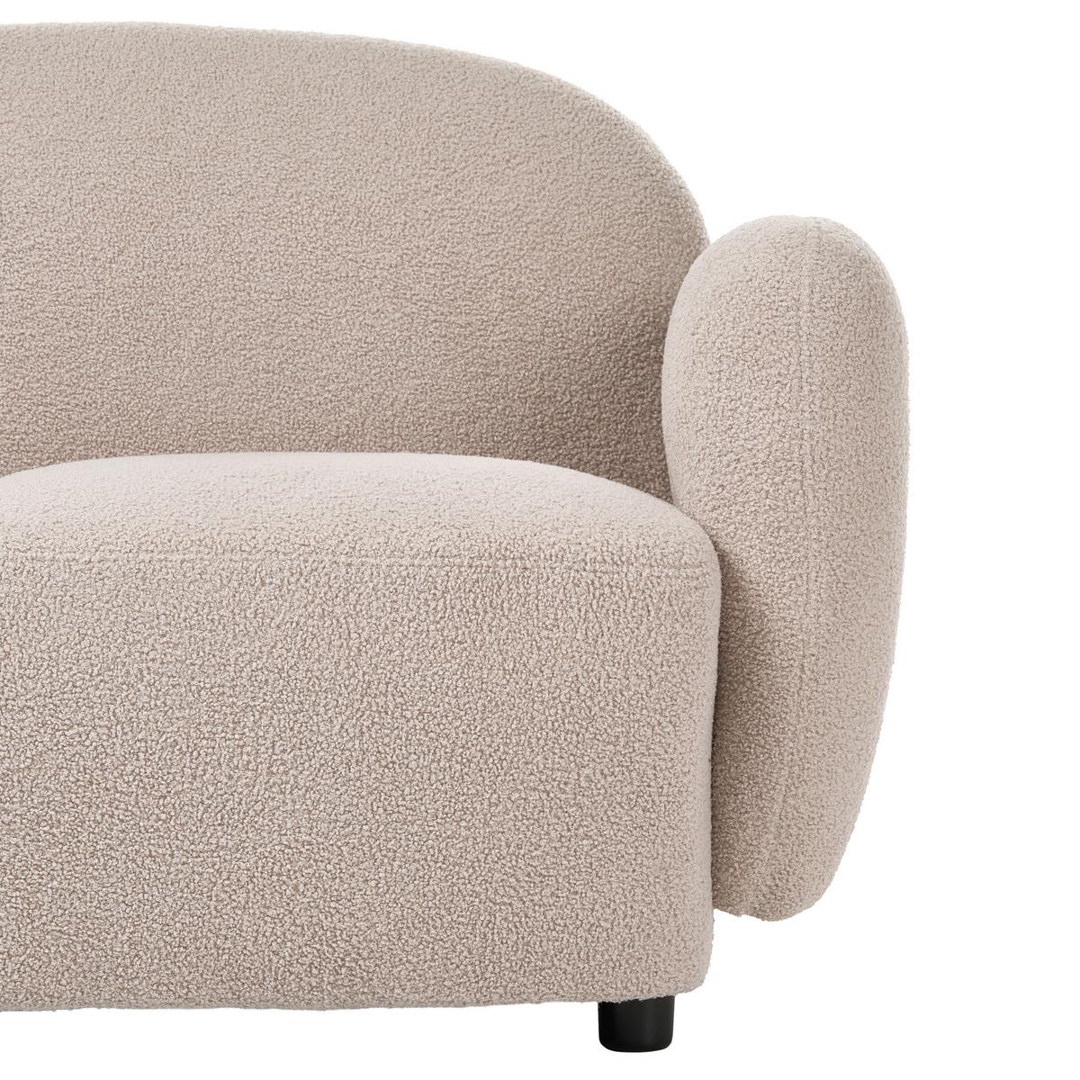 3-SITZER-SOFA Bouclé Beige Jule - Beige/Schwarz, Textil (183/77/82cm) - Beliani