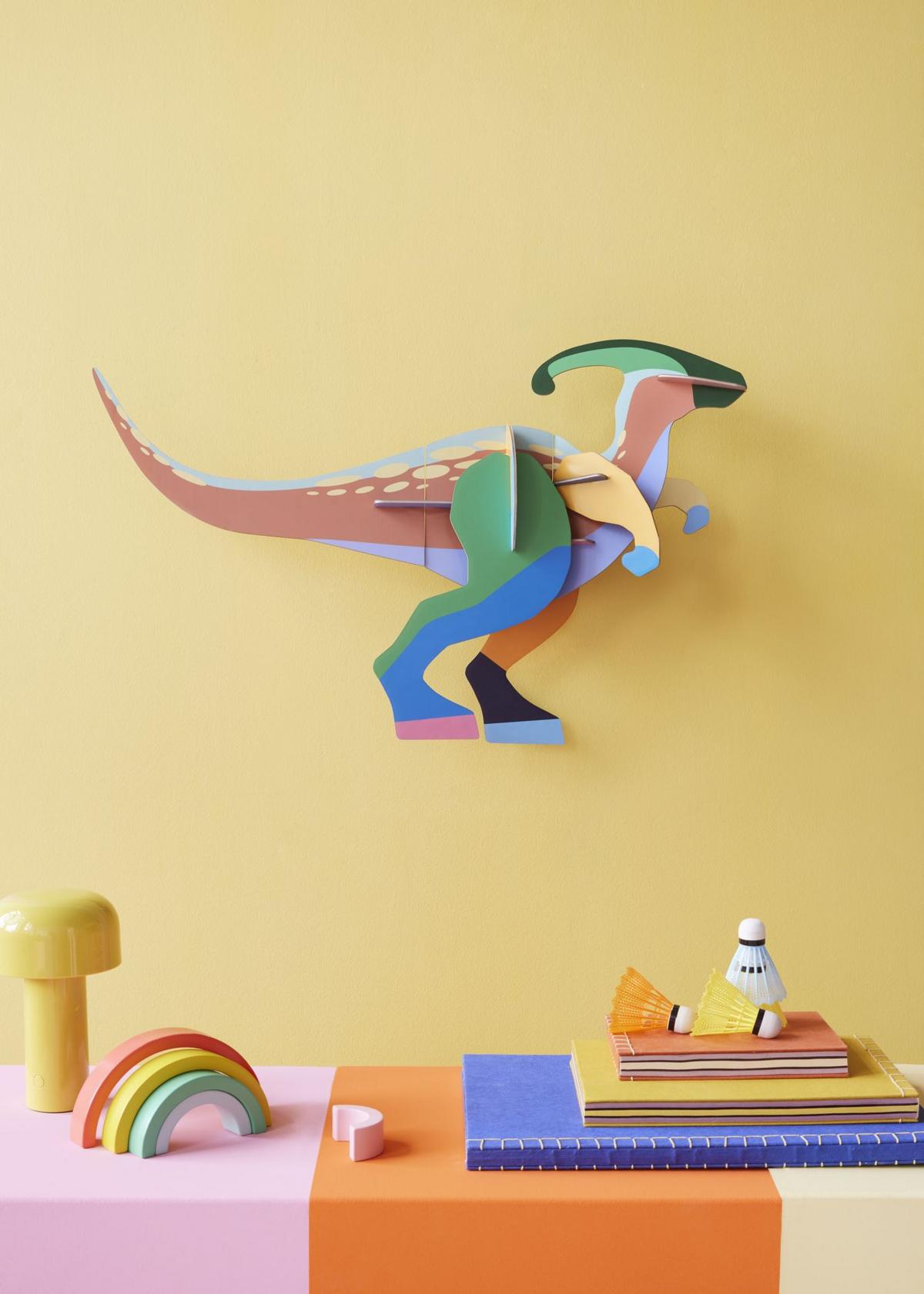 WANDDEKO Mutiger Dino 17.3/49.2 cm - Multicolor, Wellpappe (17.3/49.2/80cm) - Studio Roof