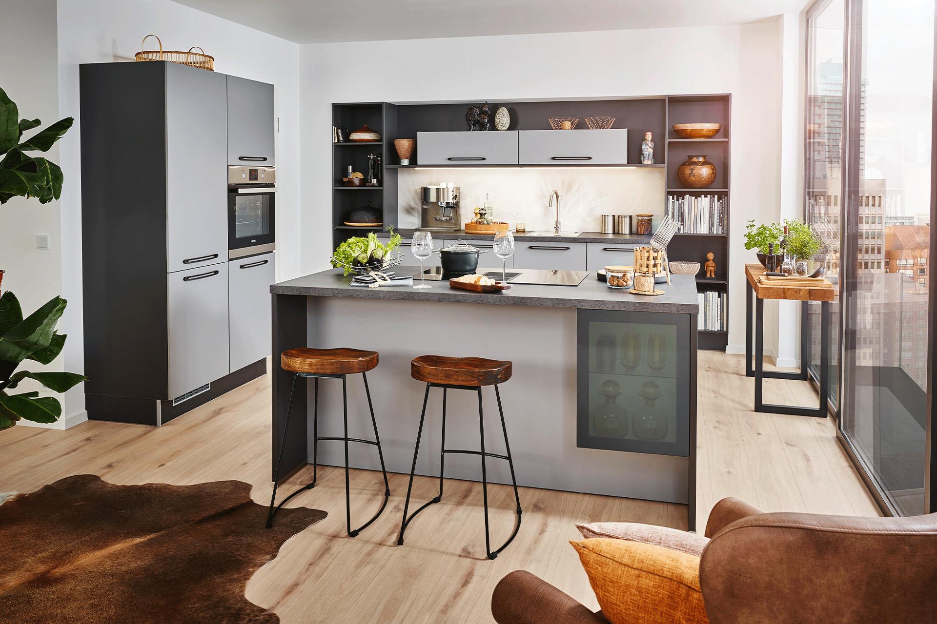 Pino Küche in Grau/Graphitfarben