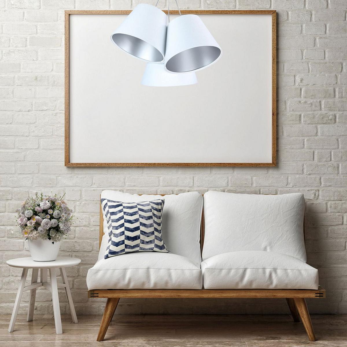 HÄNGELEUCHTE Silber 26/19 cm - Silberfarben, Kunststoff (26/0.8/19cm) - ONZENO
