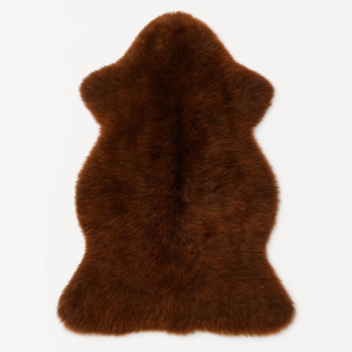 SCHAFFELL Natur Lammfell Weich Flauschig Wohnteppich, Braun, ca. 130 cm - Braun, Fell (70/130cm) - Provellus