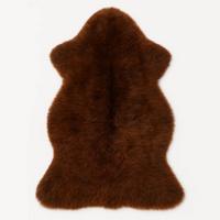 SCHAFFELL Natur Lammfell Weich Flauschig Wohnteppich, Braun, ca. 130 cm - Braun, Fell (70/130cm) - Provellus