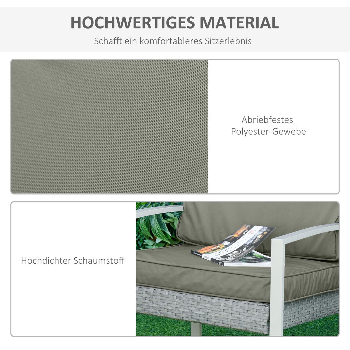 SITZKISSEN Polyester Dunkelgrau - Dunkelgrau, Kunststoff (52/7/56cm) - Outsunny