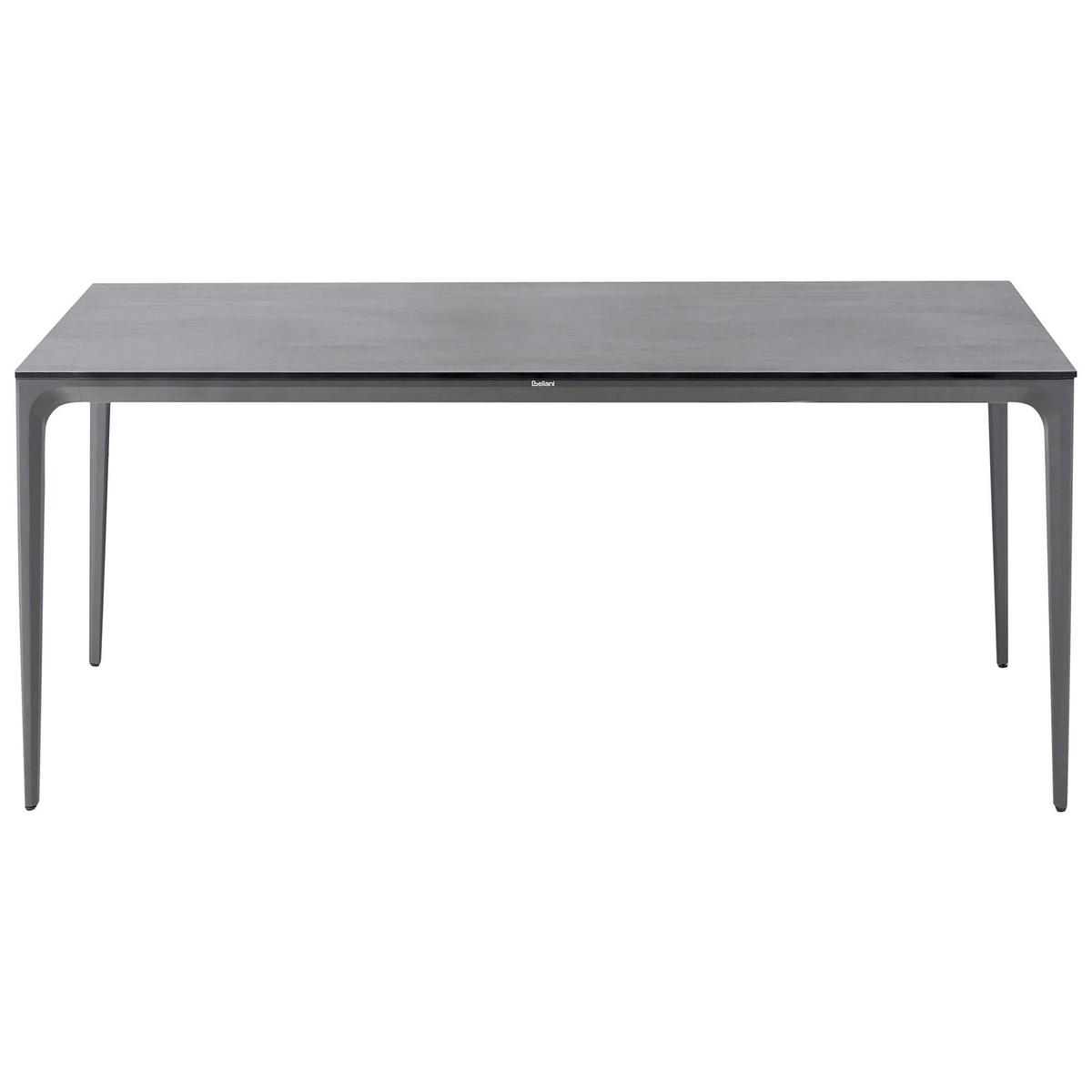 GARTENTISCH 180/90 cm Steinoptik Dunkelgrau Sovareto - Dunkelgrau, Kunststoff (180/90/75cm) - Beliani