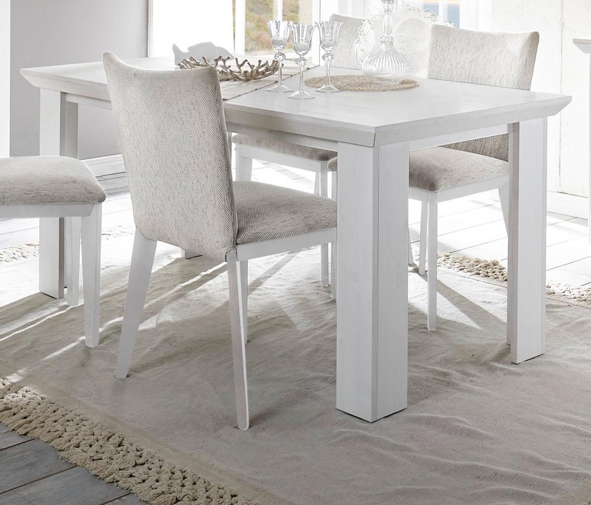 ESSTISCH Pinie weiß 160 x 90 cm, Küchentisch im Landhaus-Stil - Weiß, Holzwerkstoff (158/88/76cm) - Furn.Design