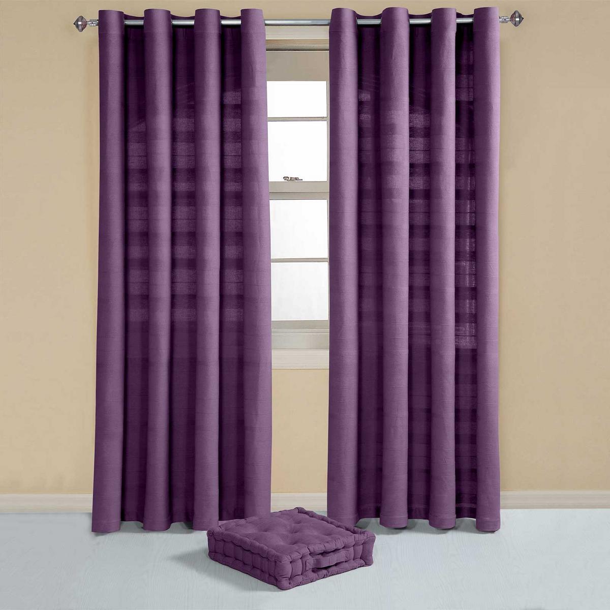 ÖSENVORHANG Rajput blickdicht 2er-Set, 167/182 cm - Lila, Textil (167/182cm) - Homescapes
