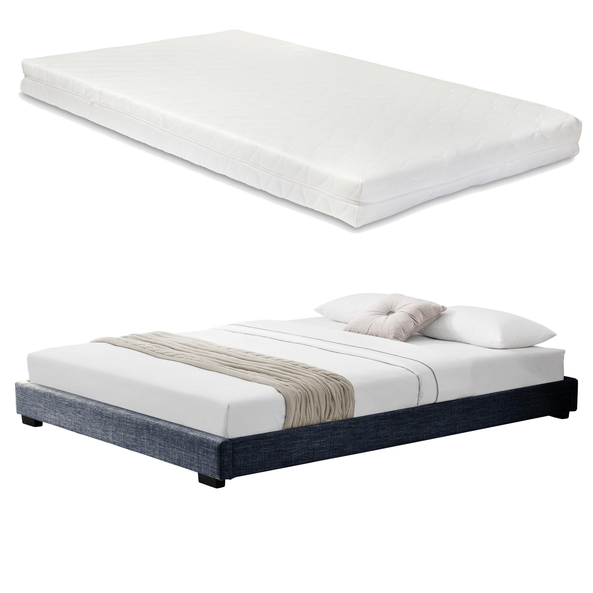 POLSTERBETT Solingen mit Matratze - Dunkelgrau, Textil (180/200cm) - Corium