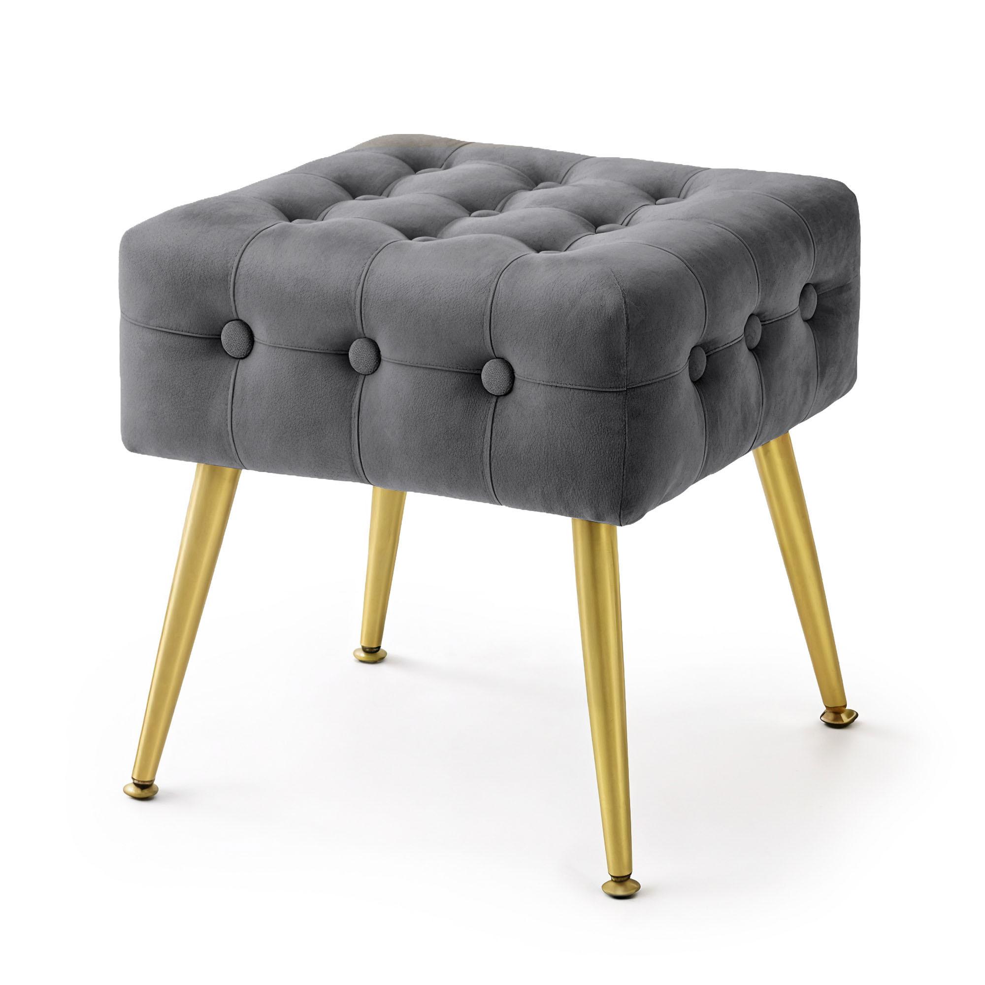 POLSTERBANK mit Samt - Optik Graphit 40/42/40 - Graphitfarben, Textil (40/42/40cm) - RAUMHIRSCH FURNITURE