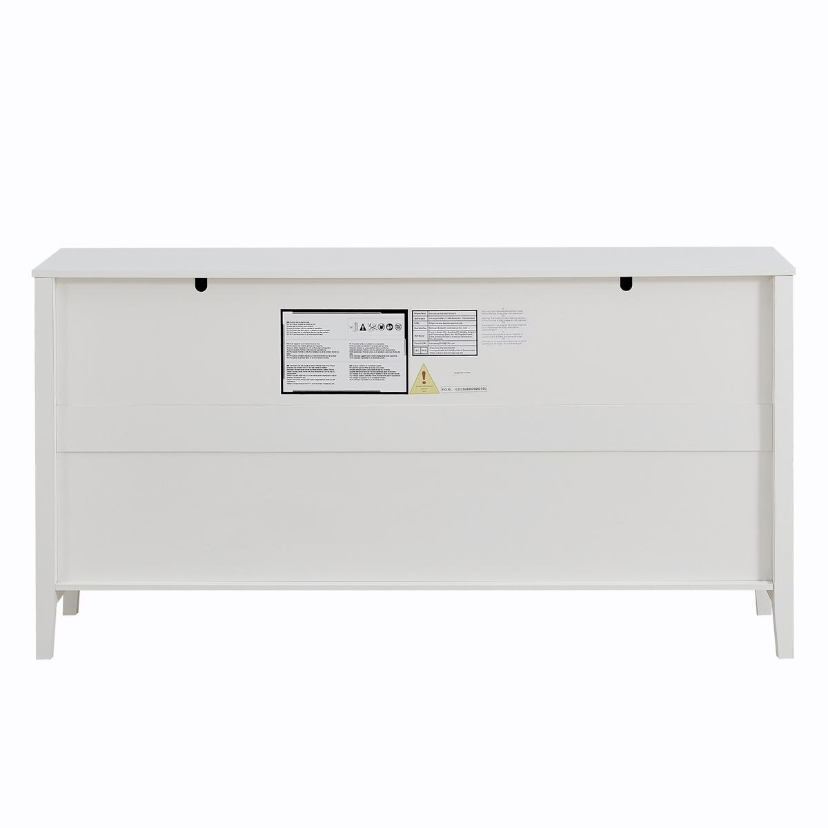 SIDEBOARD aus mattweißem MDF, mit 4 Türen und 2 Schubladen - Weiß, Holzwerkstoff (160/82/40cm) - Urban Meuble
