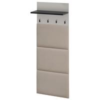 GARDEROBENPANEEL Kaschmir, schwarz 60 x 157 cm, Wandgarderobe mit Wandpolster - Kaschmir/Schwarz, Holzwerkstoff/Metall (60/157/28cm) - Inn.Furn