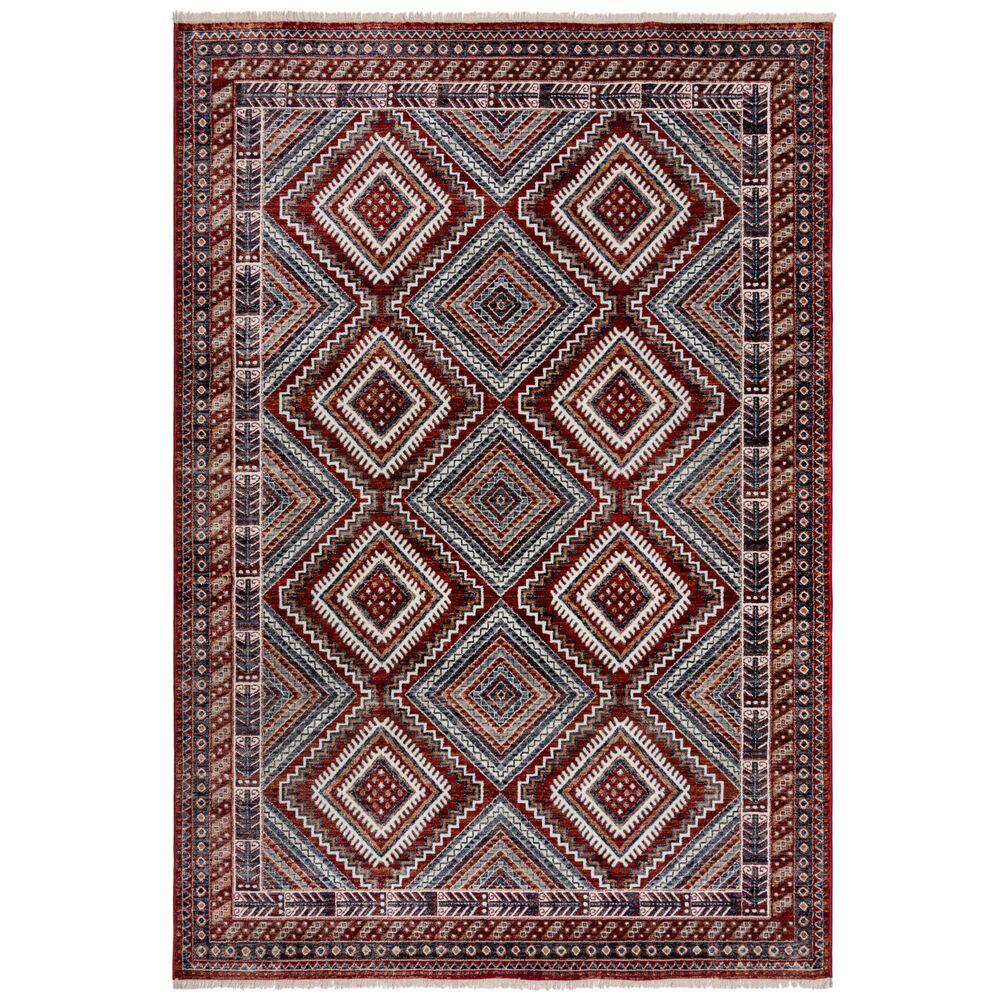 TEPPICH mit Fransen KELVIN, geometrisch, Rot, 200 x 304 cm - Rot, Textil (304/200cm) - KADIMA DESIGN