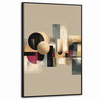 LEINWAND Bilder mit Rahmen - Abstrakt - Formen - Beige - Texturen - 80x120 - Beige, Textil (80/120cm) - MuchoWow