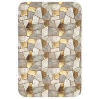 BADEMATTE Mosaik - Marmor - Gold 60x90 cm - Champagner, Textil (60/90cm) - OnlyWow