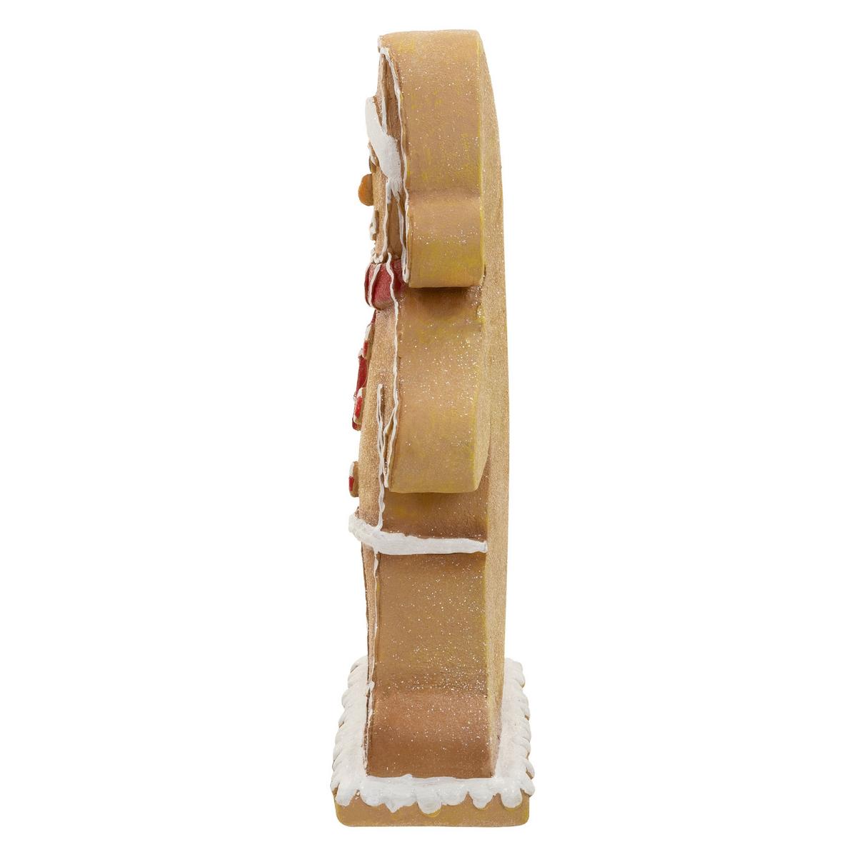 LEBKUCHENMANN-FIGUR mit Mütze & Schal 76 cm Weihnachtsdeko Innen mit LED-Beleuchtung - Braun, Stein (47/76/20cm) - ECD-Germany