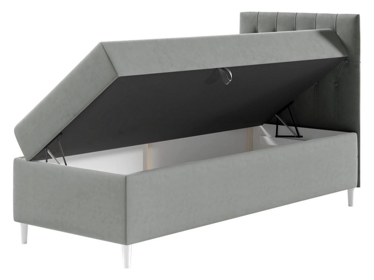 BOXBETT Filip Junior 1, Seite zum Öffnen des Bettkastens: Rechts - H3 - Türkis/Weiß, Holz (90/200cm) - MIRJAN24