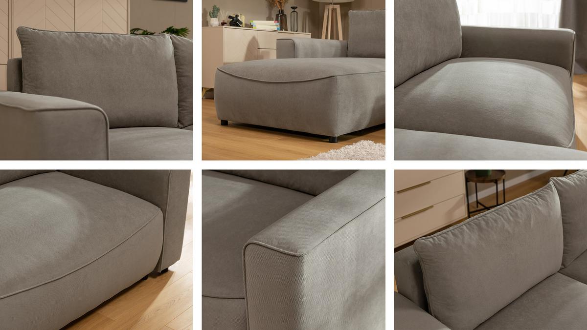 ECKSOFA Beliza, Seite: Rechts - Schwarz/Bronzefarben, Holz/Kunststoff (255/175cm) - MIRJAN24