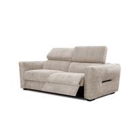 SOFA CALVERA 3-Sitzer mit 1 Relaxfunktion, ecru - Ecru, Holzwerkstoff/Textil (204/79/106cm) - Wozimo