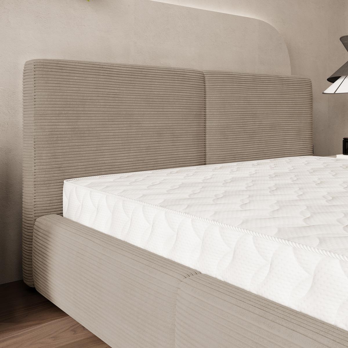 POLSTERBETT FELURO 140x200 cm mit Bettkästen - Beige - Beige, Holz (140/200cm) - MASSENO