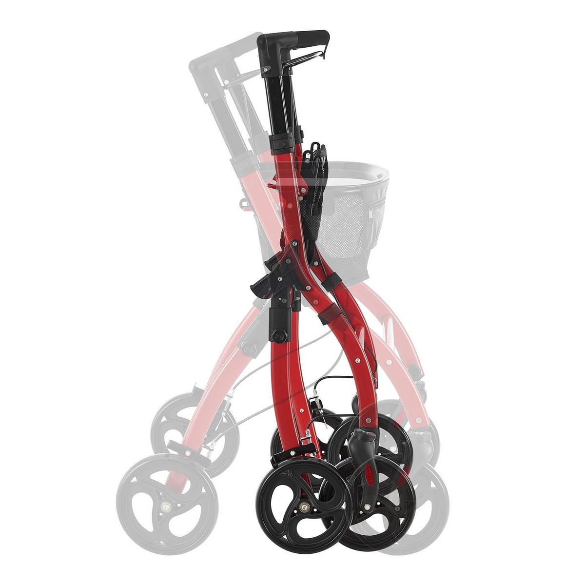 WOHNUNGSROLLATOR Aktiv rot mit Transporttasche - Rot, Metall (66/90/56cm) - Juskys
