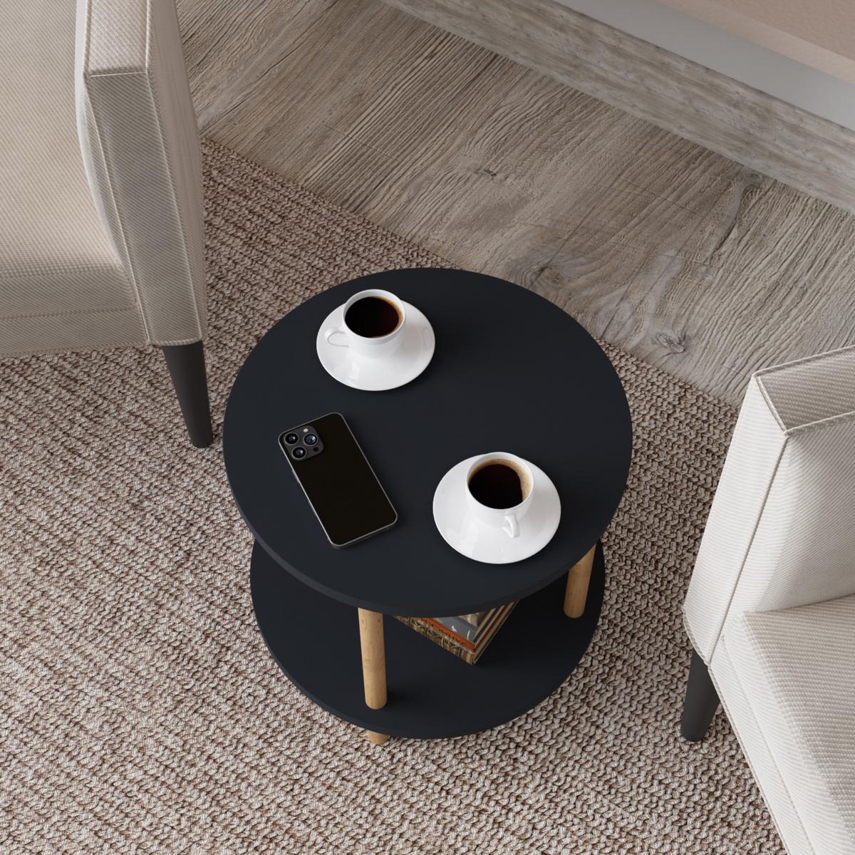 BEISTELLTISCH Ves - Grau, Holzwerkstoff (42/42/49cm) - [en.casa]