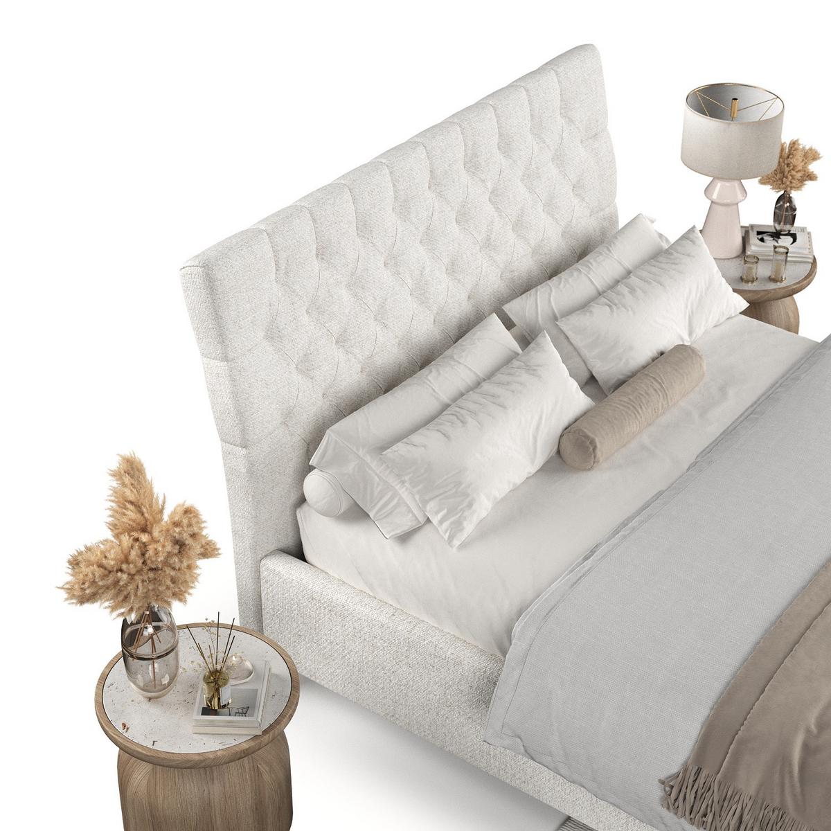 POLSTERBETT Lira 120/200 cm Creme im Neve Stoff - Creme/Naturfarben, Holz/Holzwerkstoff (120/200cm) - AltaBeds