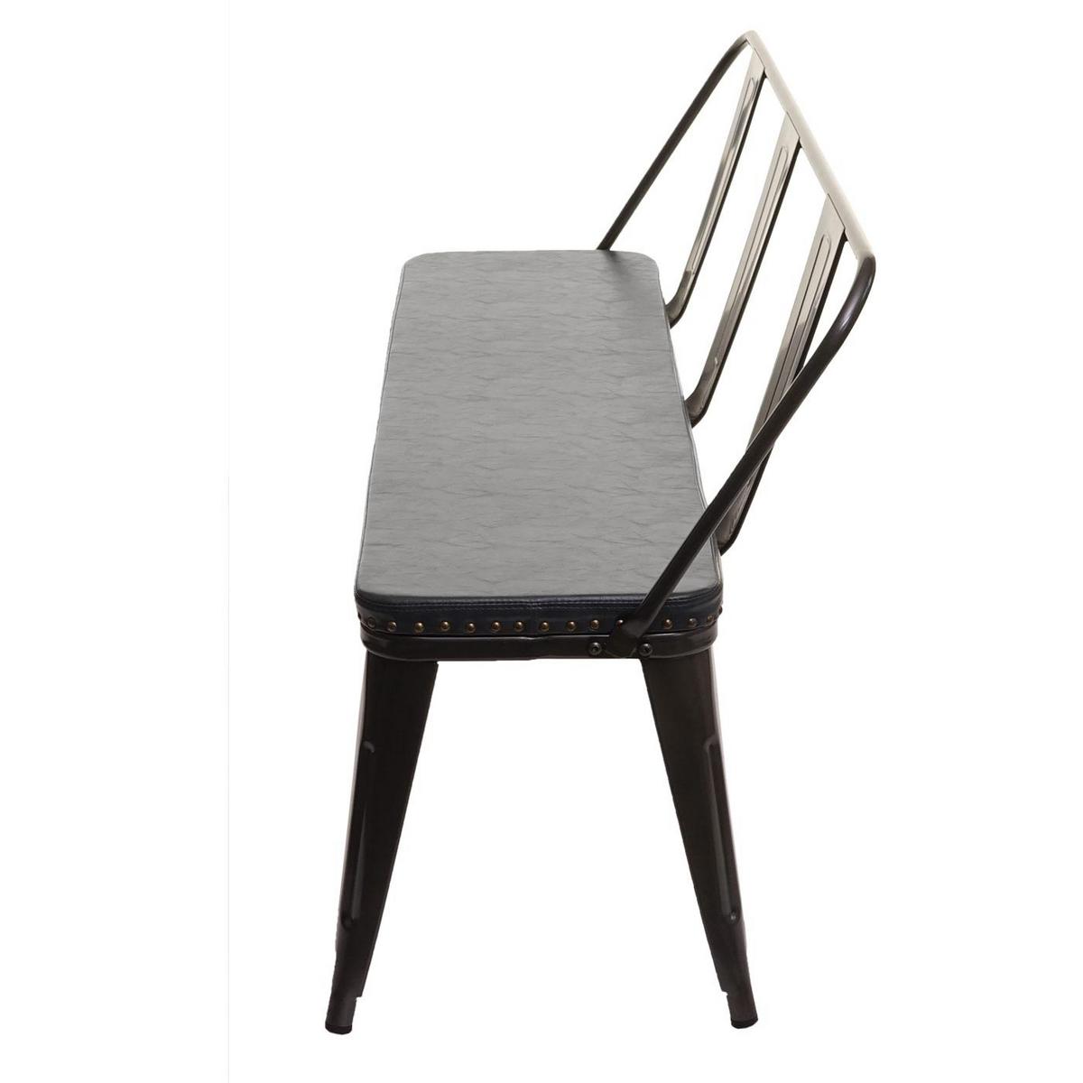 3ER-SITZBANK Schwarz, Grau - Schwarz/Grau, Metall (153/80/56cm) - MCW