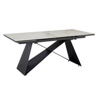 ESSTISCH Ausziehbar Keramik Glas Marmoroptik Rechteckig Groß, Weiß 180x95x78 cm - Schwarz/Weiß, Keramik/Metall (95/180/78cm) - KADIMA DESIGN