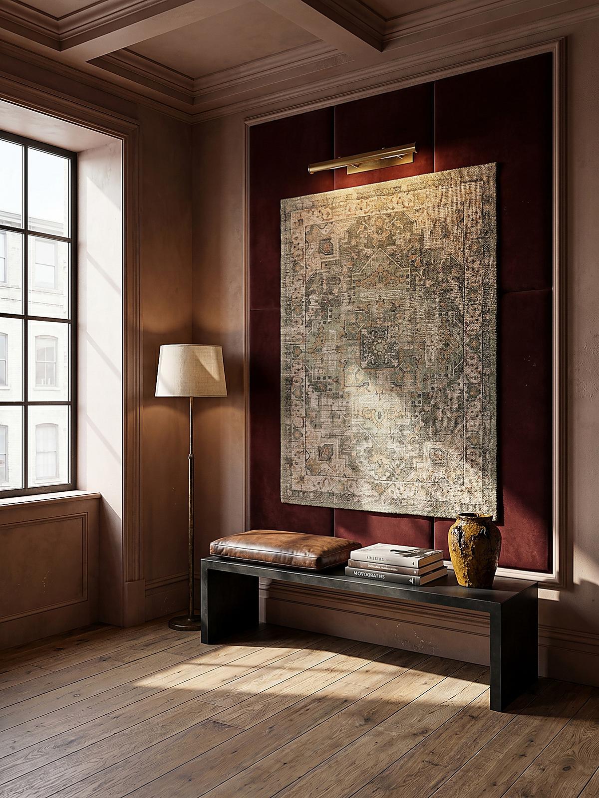 JUTETEPPICH DEEPE, klassisch im Vintage-Stil, Braun-Grün, 200 x 290 cm - Braun, Textil (290/200cm) - KADIMA DESIGN