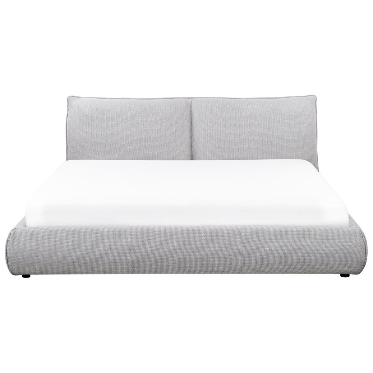 POLSTERBETT mit Lattenrost 180x200 cm Grau Vinay - Hellgrau, Textil (180/200cm) - Beliani