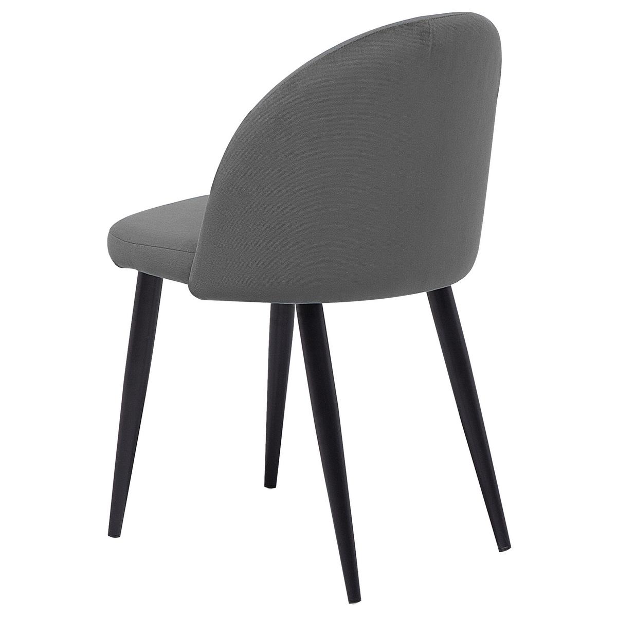 ESSZIMMERSTUHL 2er-Set Samtstoff Grau Visalia - Grau, Textil/Metall (50/81/47cm) - Beliani