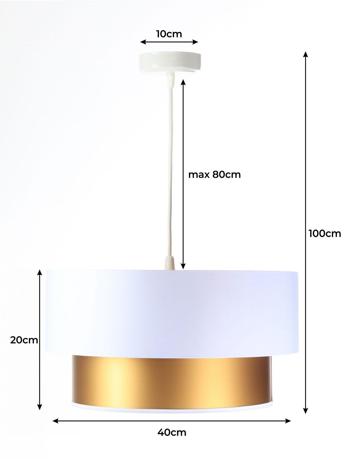 HÄNGELEUCHTE Gold 40/20 cm - Goldfarben/Weiß, Kunststoff (40/1/20cm) - ONZENO