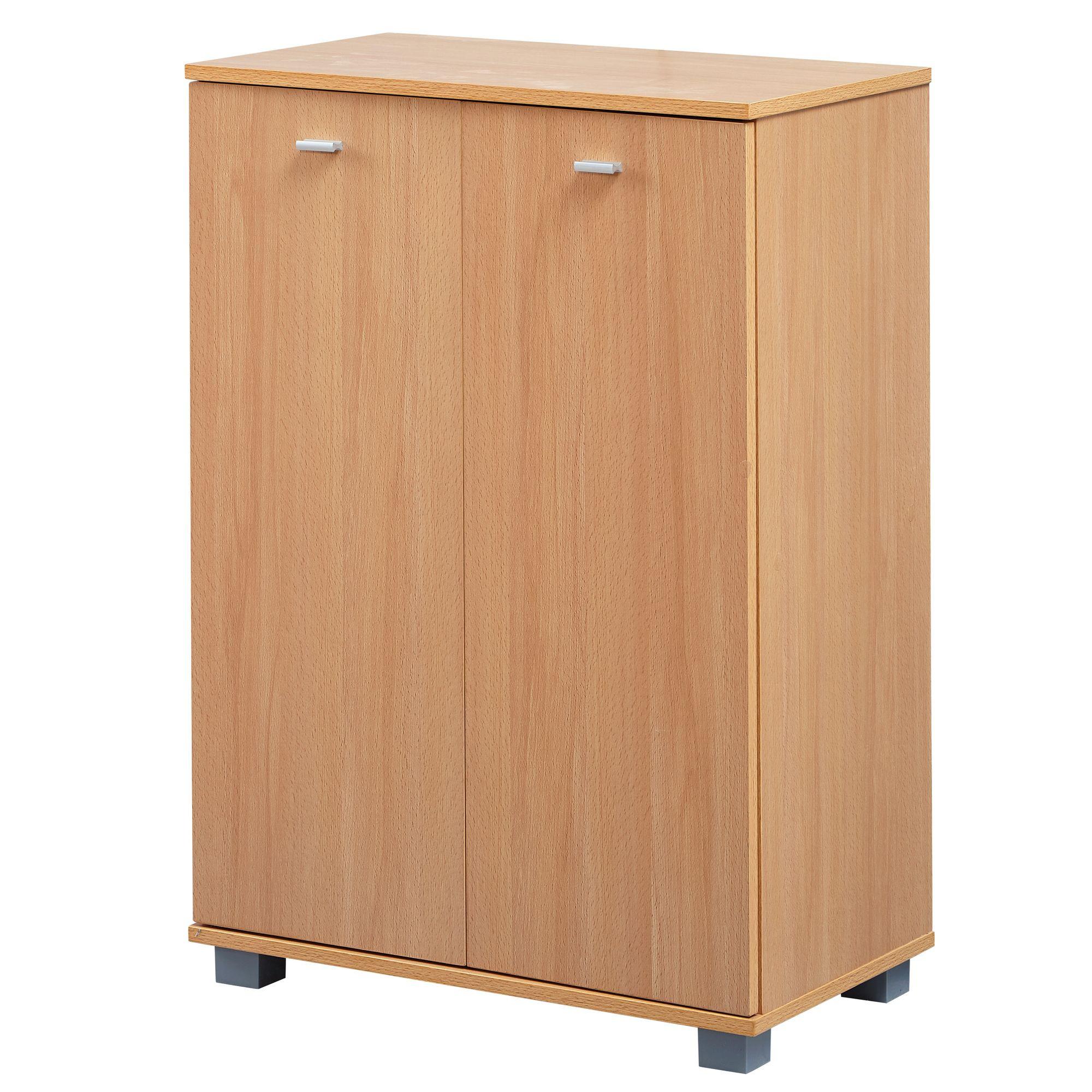 SCHUHSCHRANK Holz mit 4 Fächern und 2 Türen, Braun 60x35x90 cm - Braun, Kunststoff (60/90/35cm) - KADIMA DESIGN