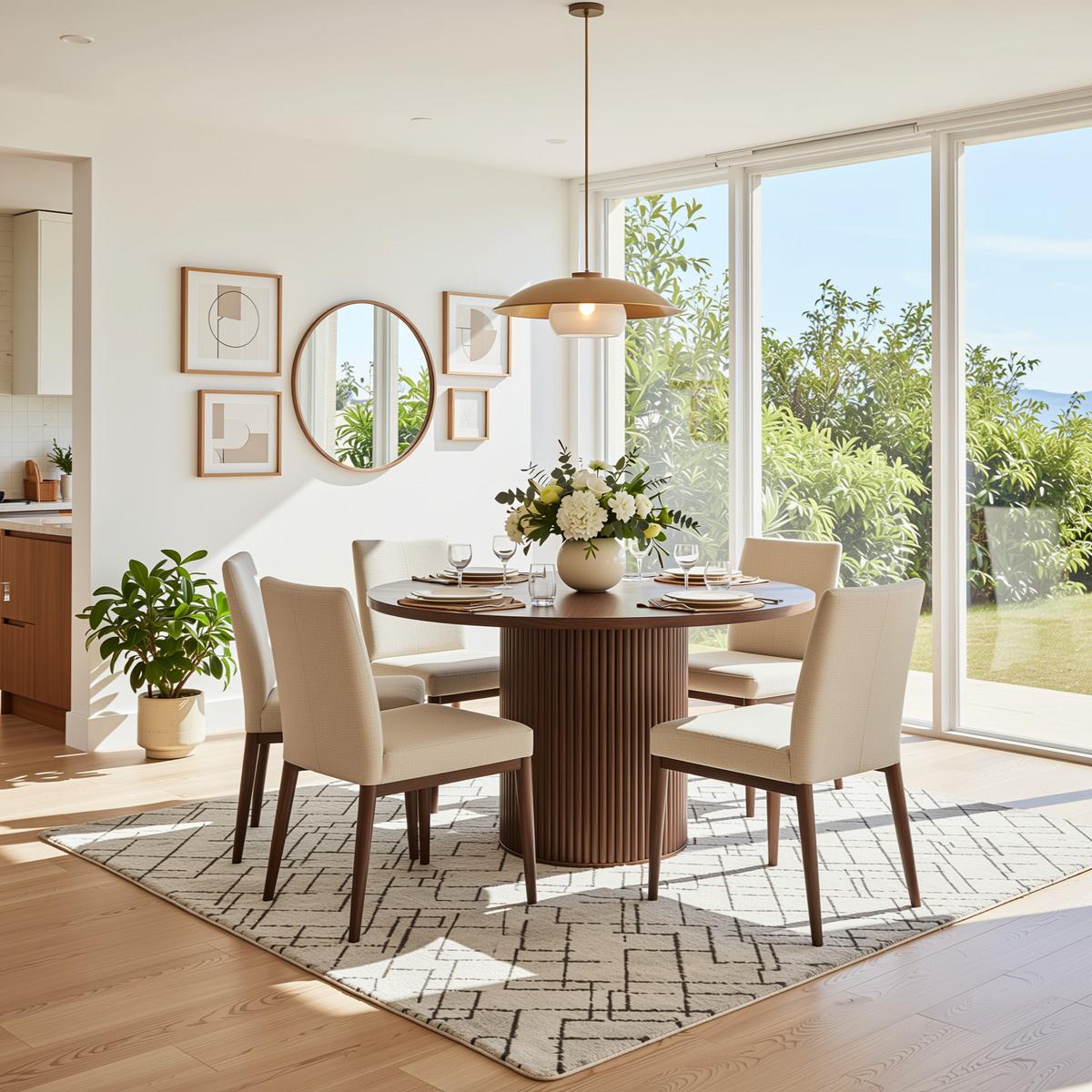 ESSTISCH rund walnuss optik säulenfuß 100cm - Walnussfarben, Holzwerkstoff (100/100/78cm) - Urban Meuble