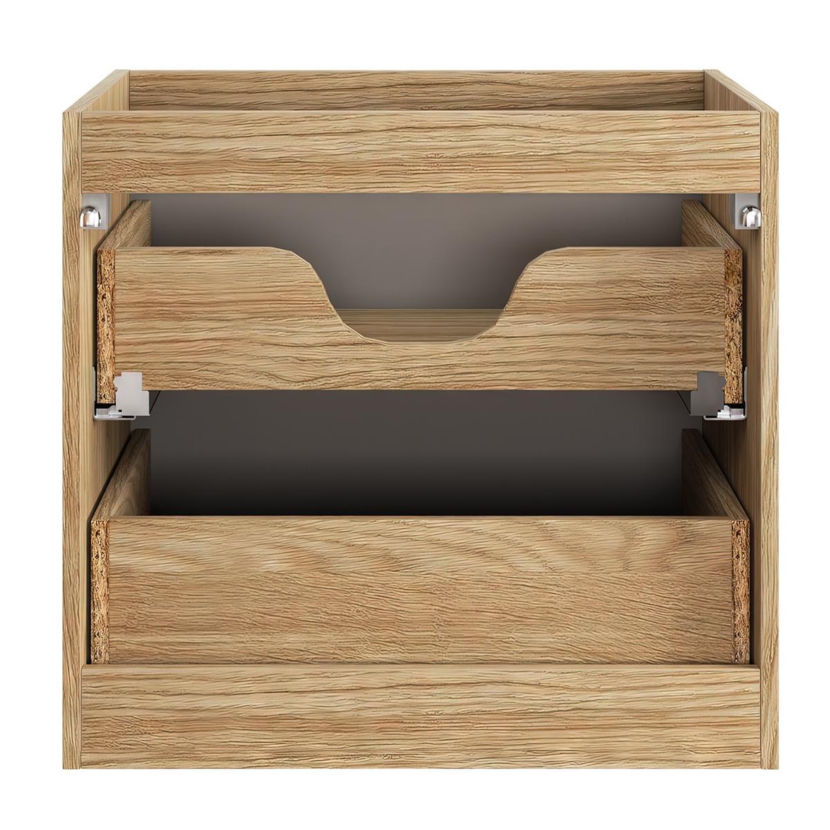 WASCHBECKENUNTERSCHRANK Ocean 2 Schubladen Cashmere mit Eiche - 60 x 46 x 59 cm - Kaschmir/Eichefarben, Holz (60/59/46cm) - Badplaats