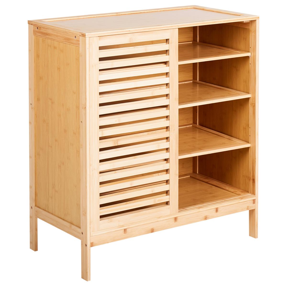 SCHUHSCHRANK Bambus Hellbraun Midwood - Braun, Holz (80/88/40cm) - Beliani