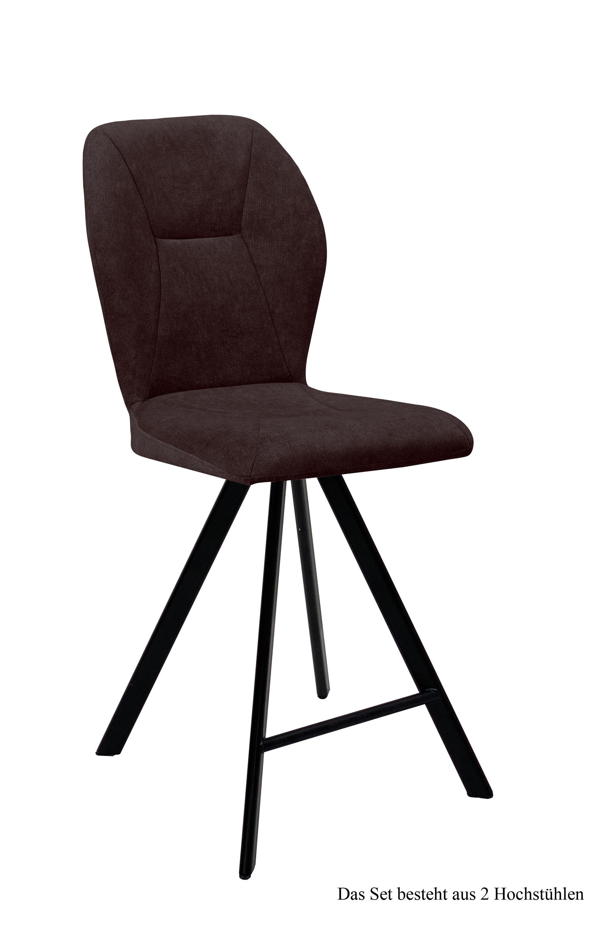 THEKENSTUHL drehbar (2er-Set) Diantha 51x109x60 Schwarz/Espresso - Dunkelbraun/Schwarz, Kunststoff (60/109/51cm) - 58aufmkessel
