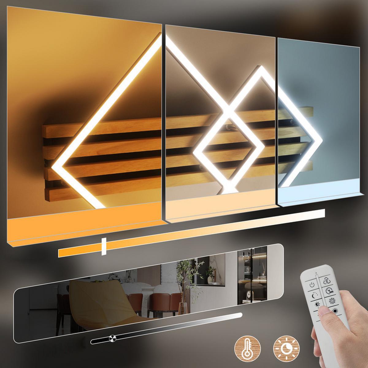 LED-DECKENLEUCHTE Eleganz II 8.8/56.6/41.6cm - Eschefarben, Holz (8.8/56.6/41.6cm) - Nettlife