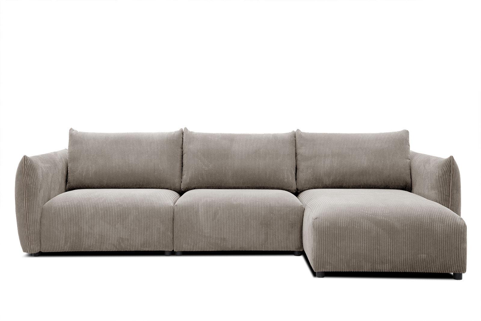 ECKSOFA TAUER 5-Sitzer, taupe - Taupe/Schwarz, Holzwerkstoff/Kunststoff (294/173cm) - Wozimo