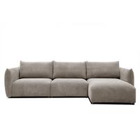 ECKSOFA TAUER 5-Sitzer, taupe - Taupe/Schwarz, Holzwerkstoff/Kunststoff (294/173cm) - Wozimo