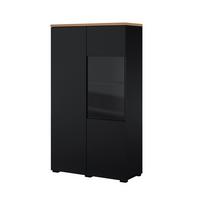 GESCHIRRSCHRANK Liko Schwarz und Holz - Schwarz, Holzwerkstoff (80/140/34.5cm) - Petits-meubles