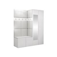 GARDEROBEN-SET Orion XII - Weiß, Holzwerkstoff/Kunststoff (158/186/46cm) - MIRJAN24