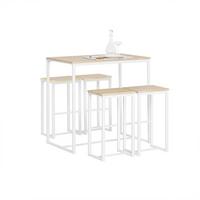 BARTISCH + 2 x BARHOCKER - Weiß, Holzwerkstoff (100/96/60cm) - SoBuy